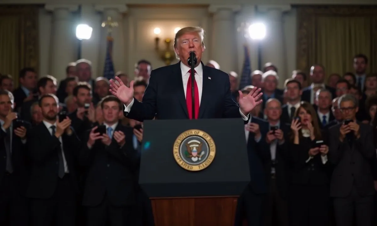 Trump's Bizarre Press Conference Moment Goes Viral