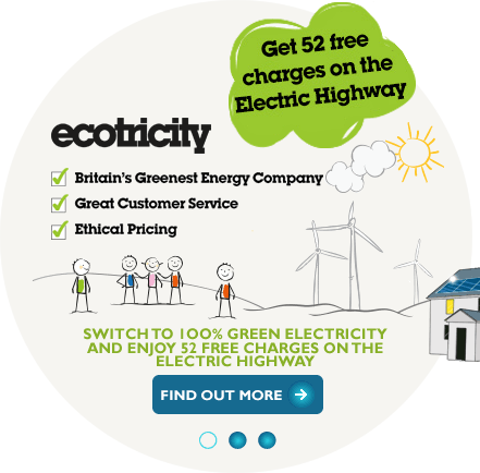 Get 52 free charges on the electric highway when you switch to Ecotricity green energy suppliers