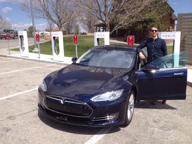 Roger’s son and Starship Teslaprise at the Blanding, Utah charging station